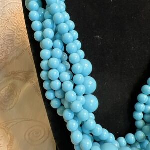Baublebar Statement Bright Blue Beads Layered Necklace NWT